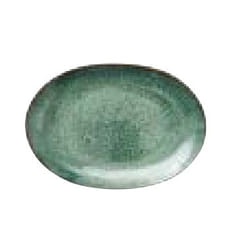 BITZ 821299 Plat de service Grès Noir, Vert Ovale Assiette de service