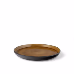 BITZ 821405 assiette Assiette de dîner Rond Grès Beige, Noir 1 pièce(s)