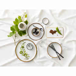 BITZ 821408 Plat de service Grès Crème, Gris Rond Assiette de service