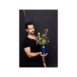 BITZ 872910 vase Vase oval Grès Bleu