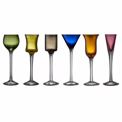 Lyngby Glas 916208, 25 ml, Rond, 6 pièce(s), Verre, Couleurs assorties, 160 mm
