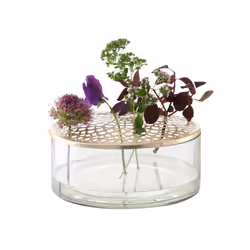 A Simple Mess 963398, Vase rond, Verre, Laiton, Transparent, Transparent, Table, Intérieure