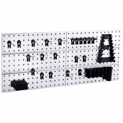 Crochet à outils panneau perforé - RAACO - 1040 x 440 x 11 mm - SET de porte-outils avec 28 crochets