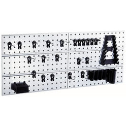 Crochet à outils panneau perforé - RAACO - 1040 x 440 x 11 mm - SET de porte-outils avec 28 crochets
