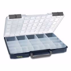 Cimco Carry-Lite 55, Boîte pour petites pièces, Polycarbonate (PC), Polypropylène, Bleu, Transparent, 413 mm, 330 mm, 55 mm
