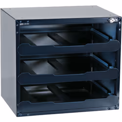 raaco SafeBox 80, Coffre-fort indépendant, Bleu, Clé, Acier, 3 étagères, 451 mm