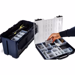 raaco CarryLite 80 5x10-20/DLU Bleu Polycarbonate (PC), Polypropylène (PP)