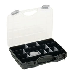 Raaco - Mallette de rangement l.460xP350xH81 mm maxi. 25 comp. 21 cloisons sép. libres transparent noir
