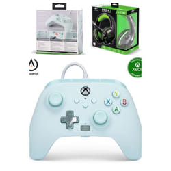 Manette et casque gamer - PowerA - Cotton Candy Blue - Filaire - Xbox Series XS - 2 boutons supplémentaires