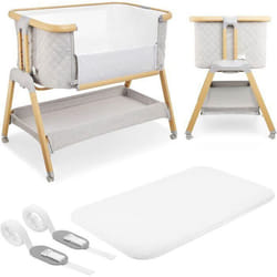 Moby-System Lit Bébé Cododo Dreemy 3 in 1 9 kg max Lit Parapluie 7 Niveaux Réglable En Hauteur 4 Roulettes Côté Latéral