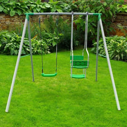 Portique balançoire - HYPERMOTION - HYPERMOTION - 3 places - Acier peint anti-UV - Charge max 200 kg