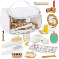 Trousse Maquillage Enfant avec 15 Accessoires en Bois
