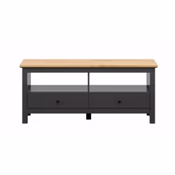 Meuble TV HESEN effet chêne et anthracite 137cm - Gris
