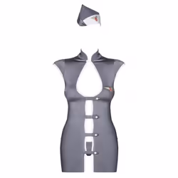 Obsessive Stewardess, Ensemble de lingerie, Gris, S/M, Monochromatique, Boîte