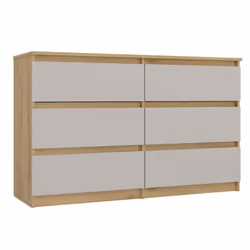 COMMODE MODERNE À 6 TIROIRS ✅ SÉRIE : MALWA ✅ MODÈLE : M6 120 ✅ COULEUR : Corps : Chêne Artisan Façades : Cachemire Fonctionn ...