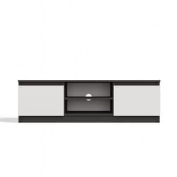 Topeshop - tivoli - Meuble tv style moderne - 120x40x36cm - 2 niches + 2 portes - Anthracite et Blanc