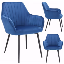 Chaise de la collection CORA. Une chaise solide en velours avec une assise moelleuse et un dossier haut avec matelassage déco ...