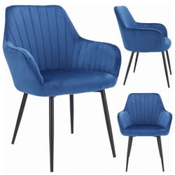 Cora - Chaise recouverte de velours bleu