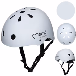 MoMi MIMI - Casque Enfant Vélo Scooter - tour de tête 47-58 cm - ABS EPS - mentonnière réglable - Gris mat