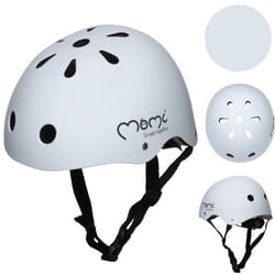 MoMi MIMI - Casque Enfant Vélo Scooter - tour de tête 47-58 cm - ABS EPS - mentonnière réglable - Gris mat