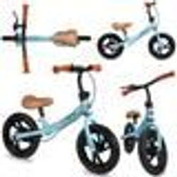 Vélo bébé draisienne MoMi BREKI - réglage de la hauteur frein sans pédales - 12 roues - style sportif - Bleu