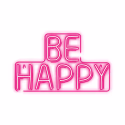 Forever Light Neon PLEXI LED BE HAPPY pink NNE10, Figurine lumineuse décorative, Rose, Plastique, Universel, LED, USB