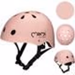 MoMi MIMI - Casque Enfant Vélo Scooter - tour de tête 47-58 cm - ABS EPS - mentonnière réglable - Rose mat