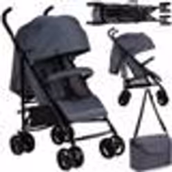 MoMi AKIRA - Poussette canne ultra compacte - Légère 6.7 kg - De 6 mois à 15 kg - Kit daccessoires - Sac et panier – Gris