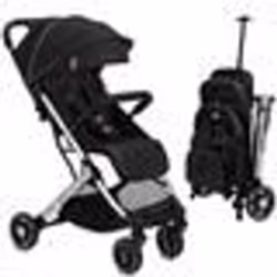MOMI ESTELLE LIGHT Poussette Bébé Citadine Ultra Compacte - De 6 mois - Jusquà 15kg – Noir/Argent