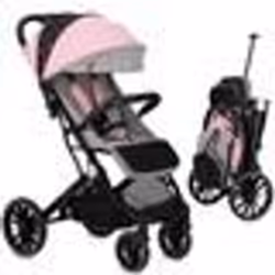MoMi ESTELLE PLUS LIGHT Poussette Bébé Citadine Ultra Compacte - De 6 mois - Jusquà 22kg – Rose