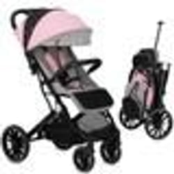 MoMi ESTELLE PLUS LIGHT Poussette Bébé Citadine Ultra Compacte - De 6 mois - Jusquà 22kg – Rose