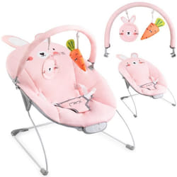 Transat Bébé - MOMI GLOSSY - 8 mélodies - 3 modes de vibration - Arche à jouets - Rose
