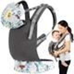Porte-bébé ergonomique MoMi COLLET - MARQUE - Floral - Jusquà 20 kg - Avant/arrière - Hypoallergénique