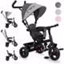 MoMi IRIS - 5en1 - Tricycle Evolutif Bebe - Draisienne Pour Enfants - jusquà 5 ans - Gris