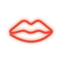 Forever Light Neon LED Light LIPS red Bat + USB FLNEO8 Figurine lumineuse décorative Rouge