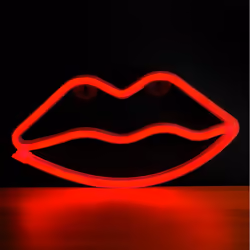 Forever Light Neon LED Light LIPS red Bat + USB FLNEO8 Figurine lumineuse décorative Rouge