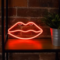 Forever Light Neon LED Light LIPS red Bat + USB FLNEO8 Figurine lumineuse décorative Rouge