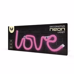 Forever Light Neon LED Light LOVE pink Bat + USB FLNEO5 Figurine lumineuse décorative Rose