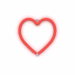 Forever Light Neon LED Light HEART red Bat + USB FLNEO7, Figurine lumineuse décorative, Rouge, Polyvinyl chloride (PVC), Ambi ...