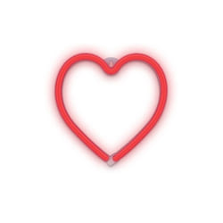 Forever Light Neon LED Light HEART red Bat + USB FLNEO7 Figurine lumineuse décorative Rouge