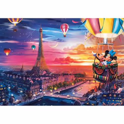Puzzle 1000 pièces Premium Plus : Mickey et Minnie à Paris