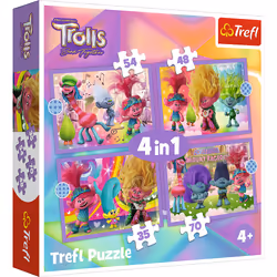 Trefl Trolls Adventures of colorful, 54 pièce(s), Dessins animés, 4 an(s)
