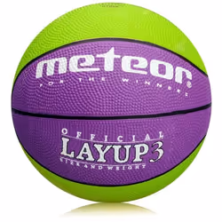 Ballon de Basket Basketball meteor Layup 3 pour enfants - Extérieur et Intérieur - Violet