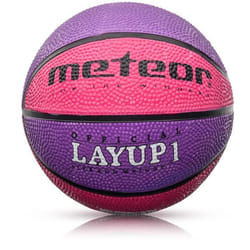 Ballon de basket - METEOR - Layup Taille 1 - Mini ballon souple - Surface antidérapante - Pour enfants