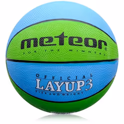 Ballon de Basket Basketball meteor Layup 3 pour enfants - Extérieur et Intérieur - Bleu