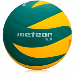 meteor Ballon de Volleyball NEX - Taille 5 - taille officielle - Jeux dintérieur - Vert Jaune - 12 panneaux souples