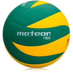 meteor Ballon de Volleyball NEX - Taille 5 - taille officielle - Jeux dintérieur - Vert Jaune - 12 panneaux souples