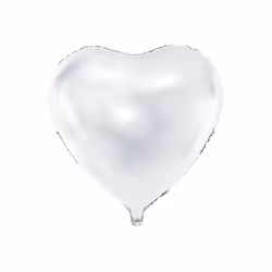 PartyDeco FB23M-008-KARTON, Ballon-jouet, Feuille, Blanc, Amour, En forme de cœur, 61 cm