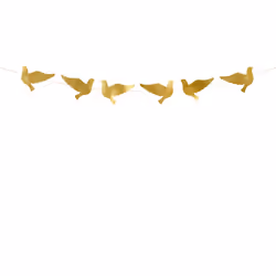 PartyDeco Guirlande Colombes or, or, 86cm, Guirlande, Papier, Or, Mariage, 0,86 m, Garçon/Fille
