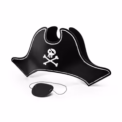PartyDeco CPP17, Enfant, Unisexe, Chapeau, Noir, Blanc, 230 mm, 180 mm